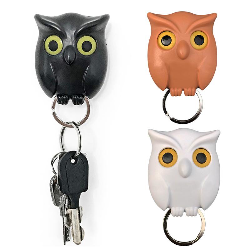 1PC Night Owl Magnetic Key Hook older Magnets Keychains Key Holder Innovative Door Hanger Home Decorative Organizer Dropshippng