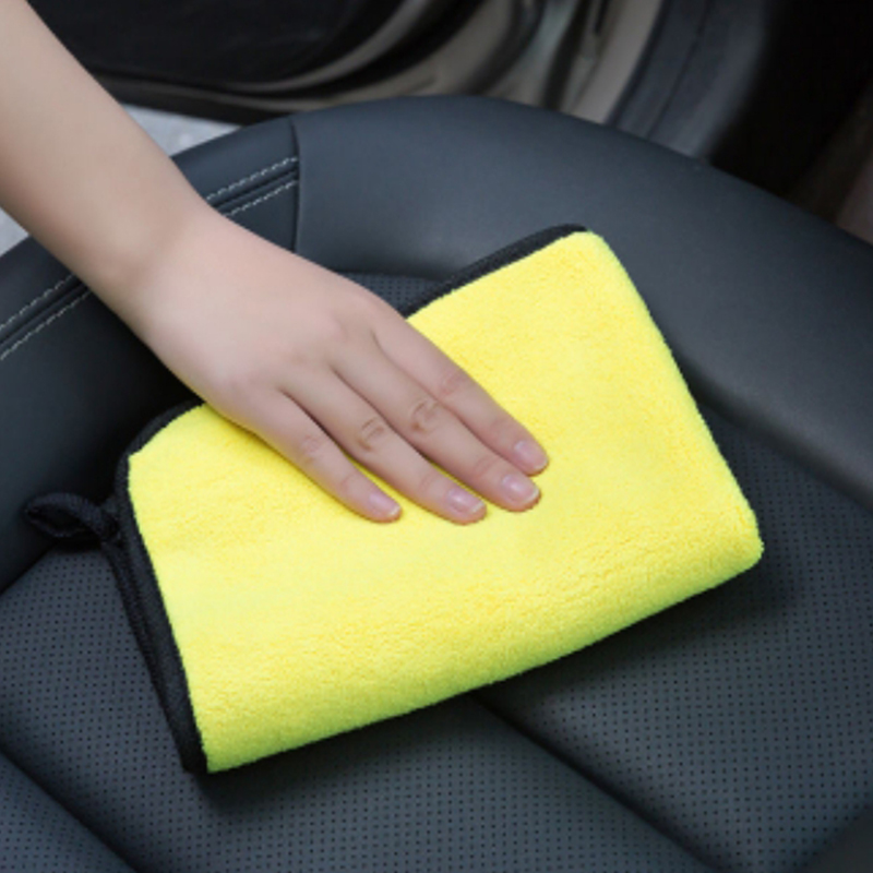 1pc Thickened Car Cleaning Towel Double Sided High Density Microfiber Coral Velvet Cloth Wiping Absorbent 30*30/30*40/30*60cm