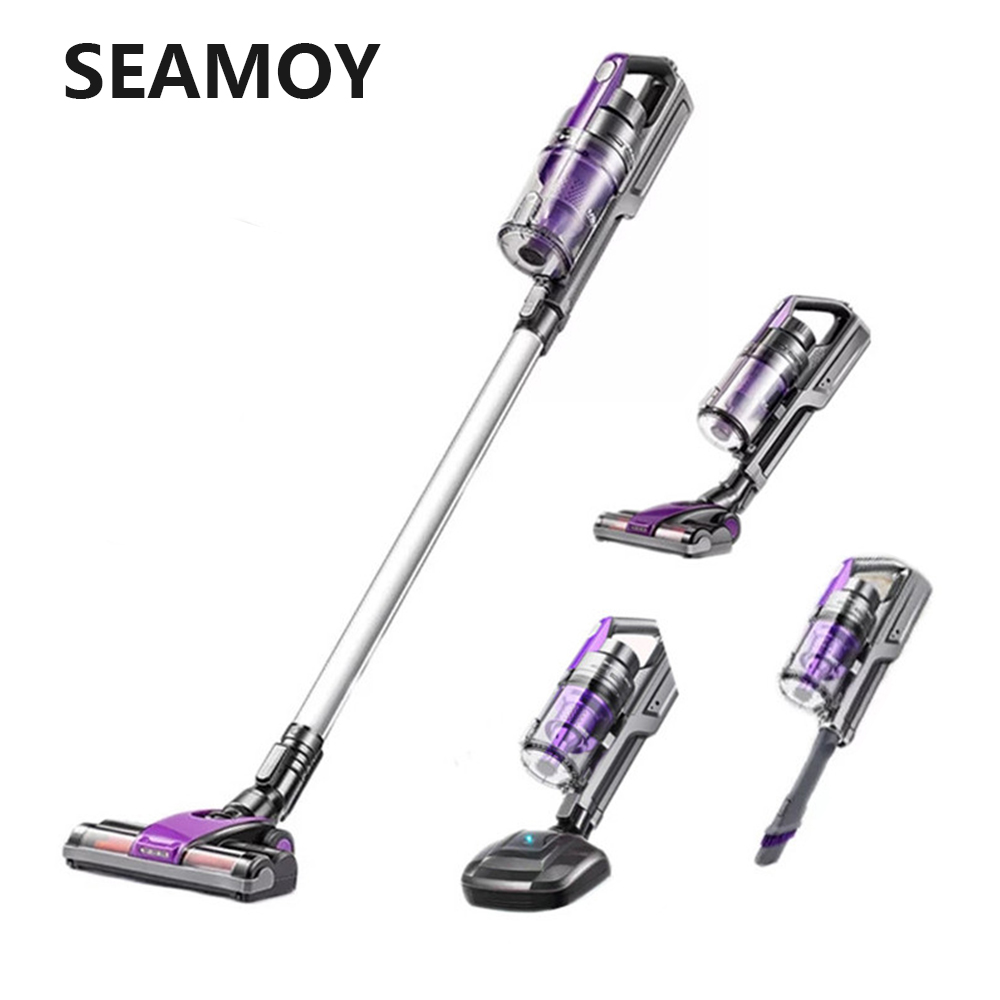 Seamoy S7 Portable 4 In1 Household Vacuum Cleaner Cordless Handheld Stick Vacuum Cleaner Strong Suction Dust Collector Aspirator
