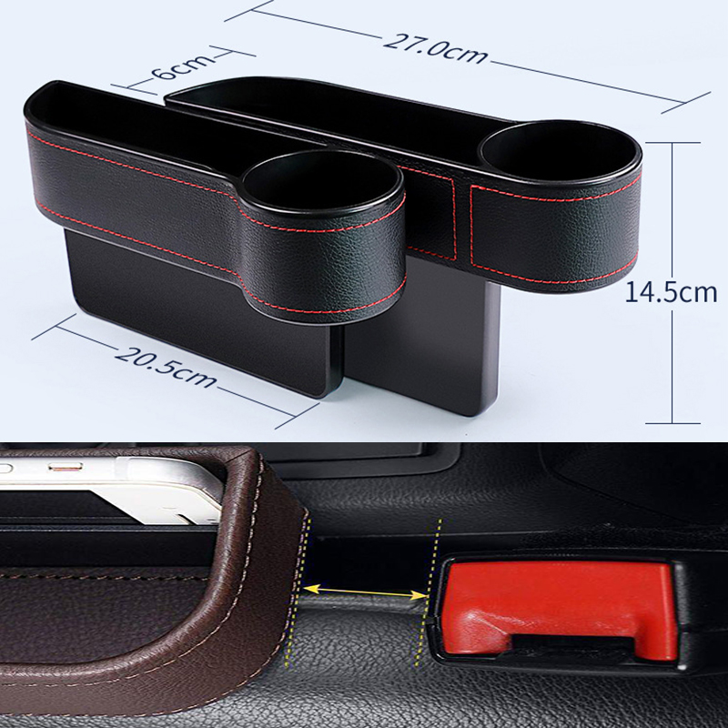 JGAUT 1 Piece Car Seat Crevice Gaps Storage Box With USB Hole Waterproof High Quality Pockets Organizers Stowing