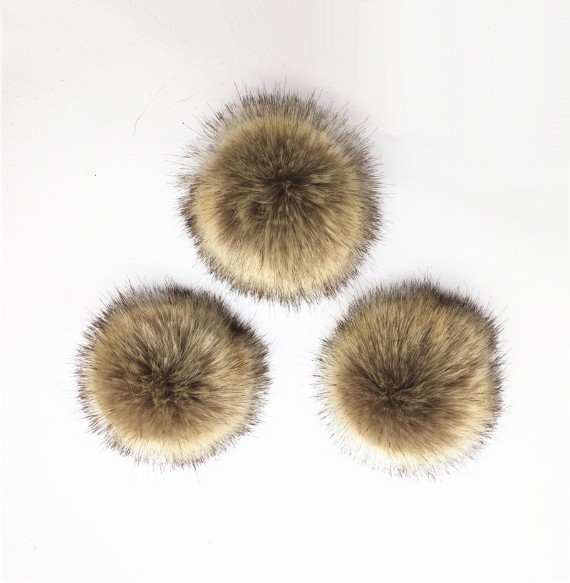 5pcs a lot Fluffy pom poms for beanies caps Removeable 12cm fur pompoms With snaps for hat caps bags shoes
