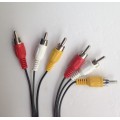 1PC 3 RCA Male to 3 RCA Male Audio Video Cable Adapter DVD HDTV AV Stereo Extension Cable Connectors Plug 1M 1.5M