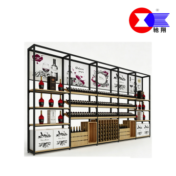 Modular Metal Wood Wine Display Rack