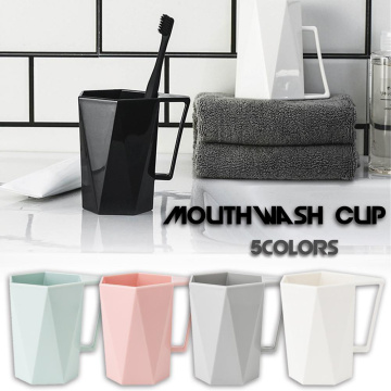 Bathroom Brushing Teeth Cups Plain Green Plastic Couple Mouthwash Cup Rinsing Mug Couple Rinse Cups Thick Geometric Water Cup