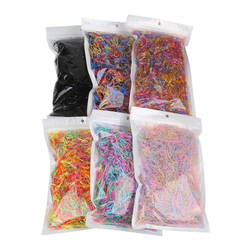 About 500pcs/bag High Quality Baby Kids TPU Hair Holders Rubber Bands Thin Elastics Girl Women Tie Gum Hair Accessories