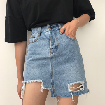 2020 summer girls denim skirt teen clothes casual kids teenager 14 15 16 years ripped College Students hole skirt