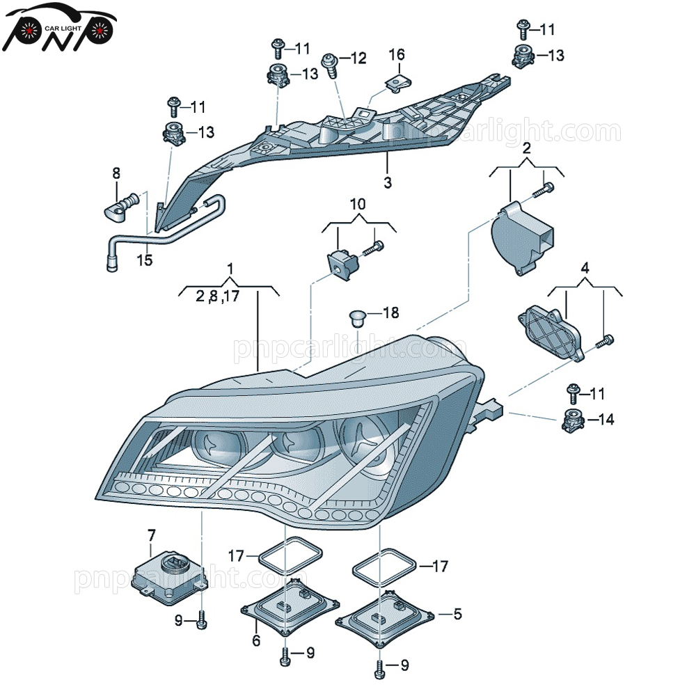 LED headlight for Audi A7 Sportback 2011-2014