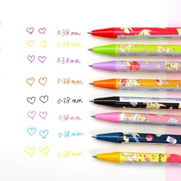 8pcs/set KAMIO japan Cartoon cute color gel pen Kawaii Modeling 0.38mm Press Gel Pen for student writing school supplies