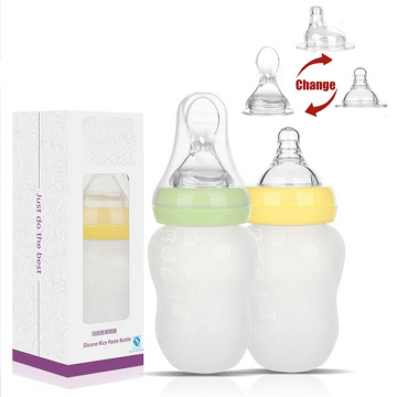180ML Baby Bottles and Feeding Spoon Silicone Baby Feeding Cup Baby Water Bottle kids Nursing Bottles
