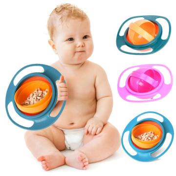 Universal Gyro Bowl Practical Design Children Rotary Balance Novelty Gyro Umbrella 360 Rotate Spill-Proof Solid Feeding Dishes