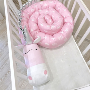 Baby Crib Bumper Plush Pillows Cushion Newborn Baby Bedding Cartoon Unicorn Pillow Infant Cradle Baby Bed Fence Baby Room Decor