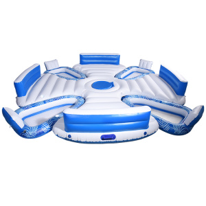 8 people round floating island inflatable lounge chair