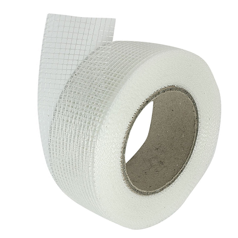 Self-adhesive white fiberglass mesh tape for cracks holes