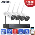 ANNKE 2MP 1080P CCTV System 8CH HD Wireless NVR Kit 4pcs IP66 Waterproof IR Night Vision IP Wifi Camera Security System CCTV Kit