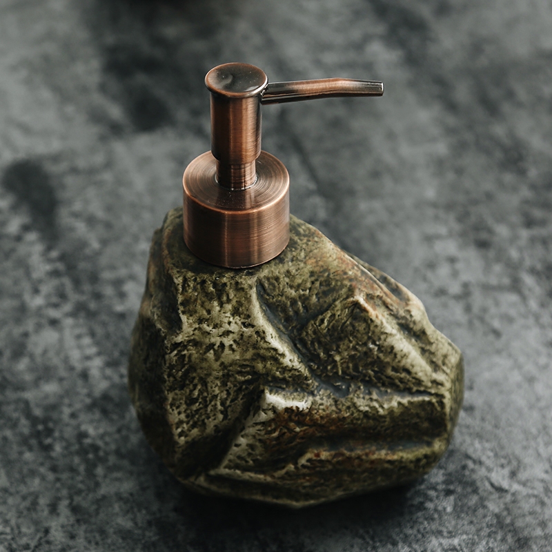 Ceramic Vintage Stone Shampoo Bottle Hand Sanitizer Body Lotion Liquid Soap Dispenser Lotion Bottle Portable Soap Dispensers WJ9