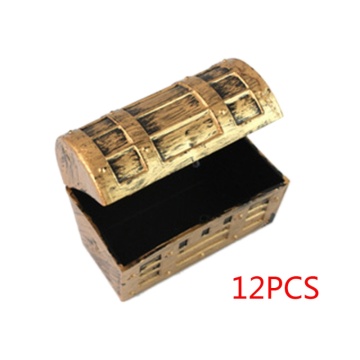 12pcs Mini Pirate Gold Treasure Chests Kids Toy Cake Decoration Candy Box Gags & Practical Jokes Kids Gift