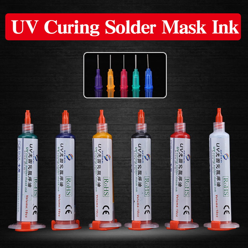 6 Colours 10CC UV Curable Solder Mask Oil Welding Fluxes For PCB BGA Circuit Board Protect Soldering Paste Flux Cream