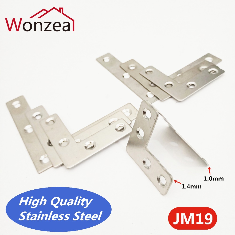 5pcs Stainless steel Angle Plate Corner Brackets L Shaped Flat Fixing Mending Repair Plates Brackets Repair Bracket