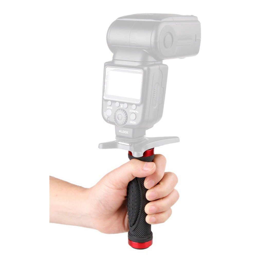 1/4'' rubber Handle Grip Stabilizer Holder Stand Handheld Tripod For LED Flash Light Video Camera Photography lights Fill light
