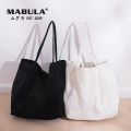 MABULA Foldable Corduroy Shopping Bag Large Casual Eco friendly Reusable Grocery Tote Handbag Lightweight Shoulder Bags