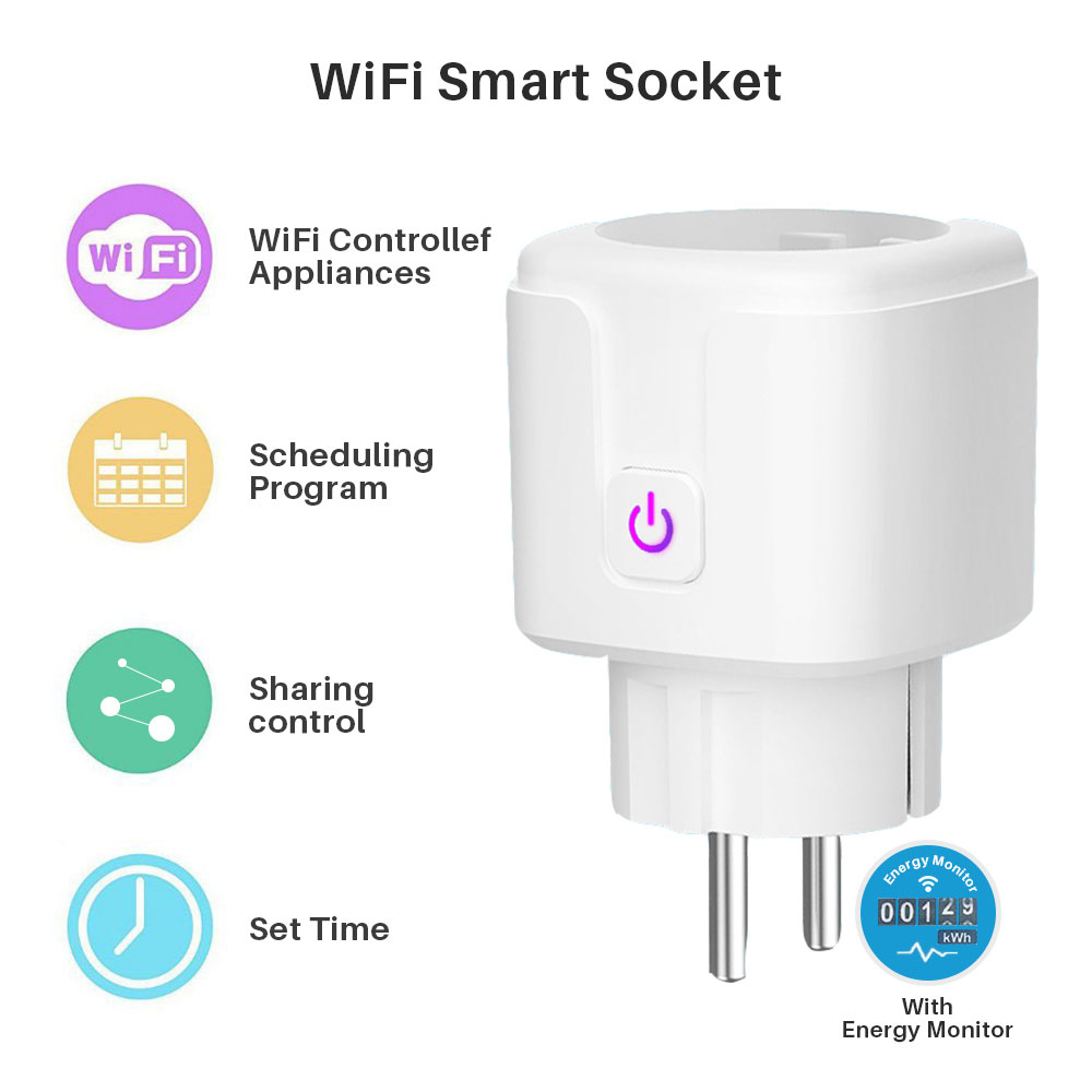 Smart Home Plug UK US EU Wireless WIFI Remote Control Socket Voice Control Smart Power Socket Support Alexa Google Home