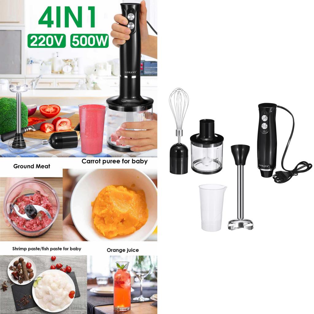 Electric Hand Mixer Whisk Meat Grinder Egg Smoothie Paste Blender Eggbeater Kitchen Appliance 500W For Smoothies Soups Sauces