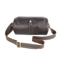 Leather Cool Barrel Sling Crossbody Bag for men