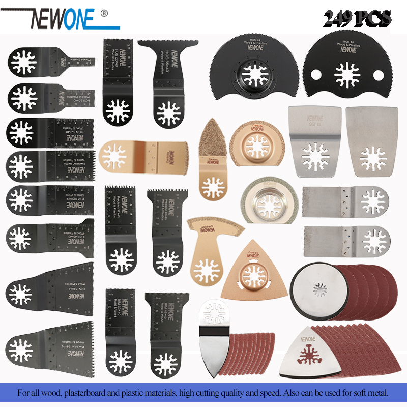 249 pcs Oscillating Multi Tool Saw Blade Accessories for Multimaster Power Tool as Fein Renovator Tool,Dremel,TCH,Metal Cutting