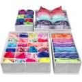 Foldable Drawer Organizers Storage Box Case For Bra Ties Underwear Socks Scarf Drawer Organizers Gray