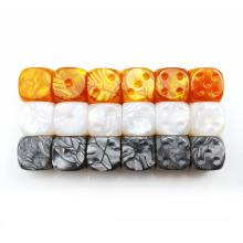 Bescon Raw Unpainted Marble 16MM Game Dice with Blank 6th Side, 6 Assorted Colors