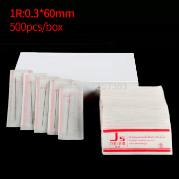 Free Shipping 500 Pieces/Box Tattoo 1R Needles For Permanent Eyebrow and Lip Munsu Makeup Machine 0.3mm*60mm