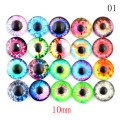 20Pcs 10/16/20mm Colorful Glass Dolls Eye No Self-adhesive Dinosaur Animal Eye Time Gem Accessories Craft Eyes For Toy