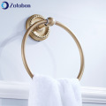 ZOTOBON Simple Wall-Mounted Round Towel Ring Antique Brass Towel Storage Rack Bathroom Supporter Hardware Accessories H276