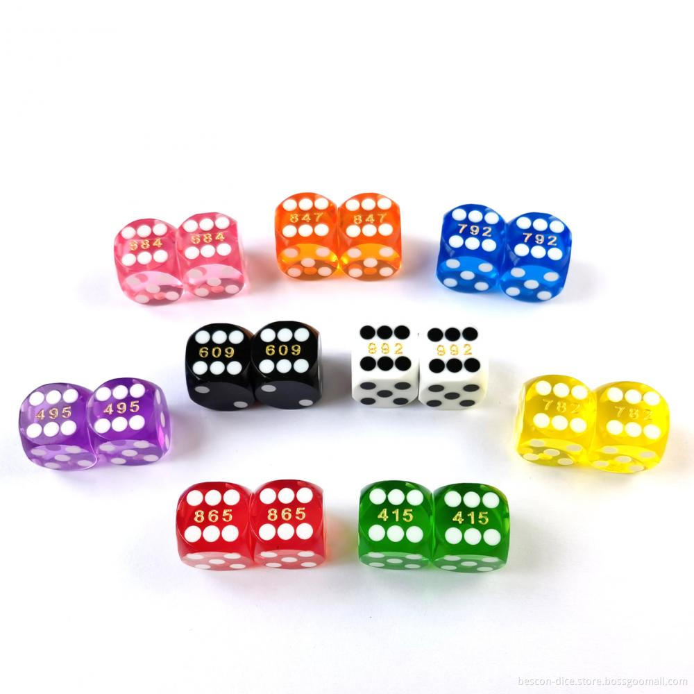 Bescon Dice Professional Small Precision Dice 12.7mm (1/2 inch) with Random Serial Number, Mini Precision Cut Dice 12.7MM