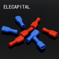 200pcs Fully Insulated Splice Wire Cable Connector 6.3mm Crimp Electrical Terminals 100 Red 100 Blue Kit Set