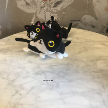 1PIECE , 7CM Small Plush Toy , New Little Black Cat Plush Key Chain , Suffed Animal Plush Doll