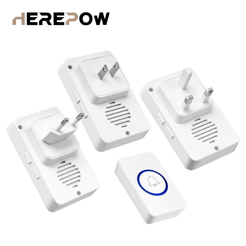 Herepow Wireless Waterproof Doorbell Range 280m US EU UK Plug AC Smart Home Doorbell Bell 1 2 Buttons 1 2 3 Receivers
