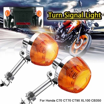 2X Motorcycle Turn Signal Light Moto Indicators Flashers Blinkers Lamp for Honda C70 CT70 CT90 XL100 CB350 CM400 CB450 CB750