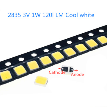 50-1000pcs High Brightness 2835 125Lm SMD LED Chip 1W 3V 3000k 4000K 6000K 9500 White LED Surface Mount PCB Light Emitting Diode