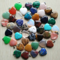 Wholesale 50pcs/lot 2020 Assorted heart natural stone charms pendants for jewelry making Good Quality 20mm free shipping