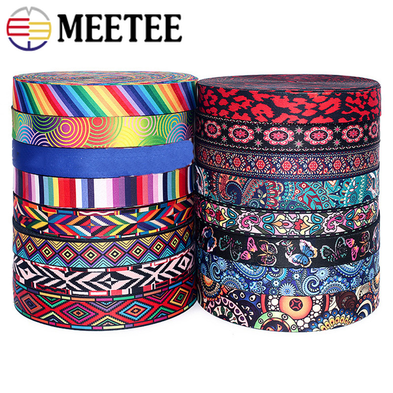 Meetee 10Meters 50mm Ethnic Jacquard Polyester Webbing Costume Belt Decoration Lace Ribbon DIY Bags Strap Band Sewing Accessory