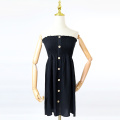 Black pleated dress without suspenders
