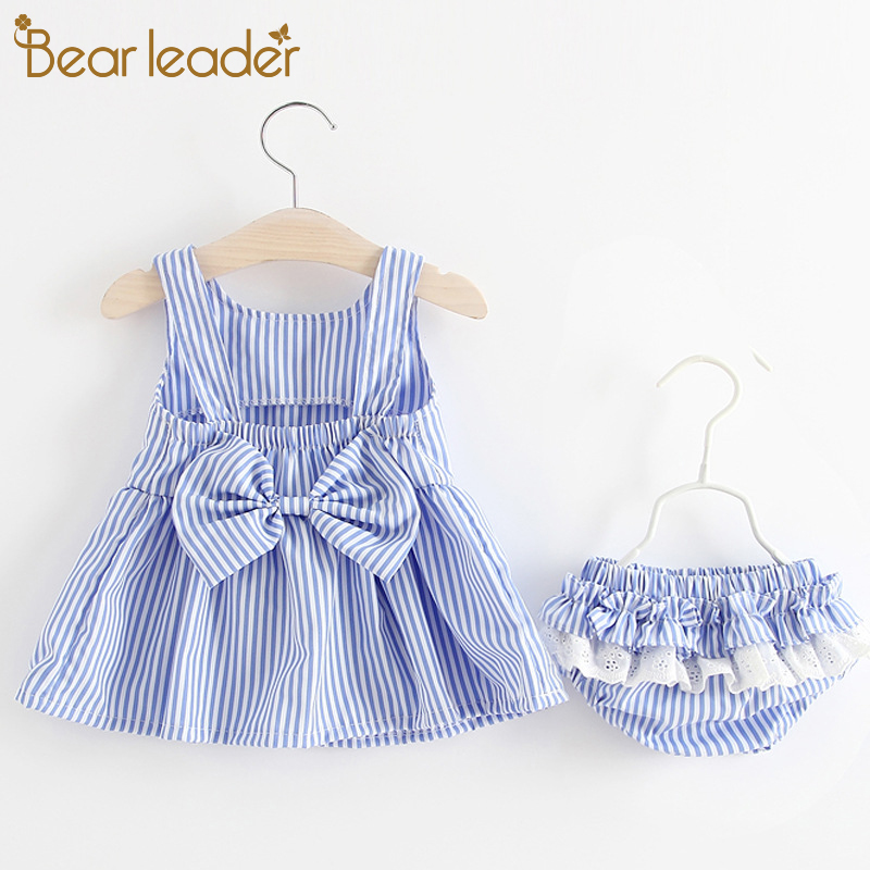 Bear Leader Baby Dresses 2019 New Summer Baby Girls Clothes Flowers Embroidery Princess Newborn Dresses With elt For 6M-24M