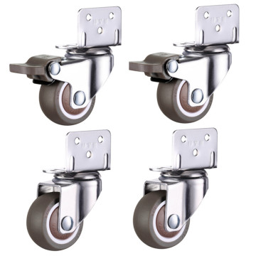 4pcs Furniture Casters Wheels Soft Rubber Swivel Caster Quite Roller wheels for trolley Baby Crib Bed Wheels Household Accessory
