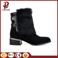 rubber heel real animal fur leather boots