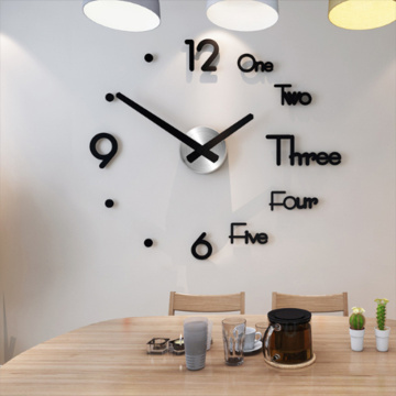 Creative 3D Wall Clocks Large DIY Acrylic Mirror Clocks Stickers Quartz Horloge wall Clock House Clock On The Wall home decor
