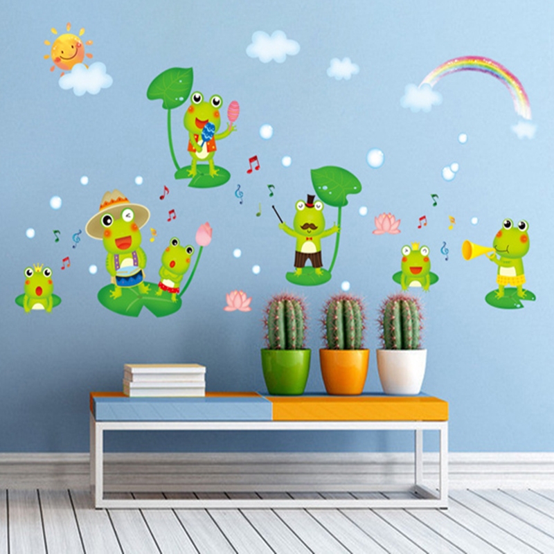 Zs Sticker Frogs Bathroom Wall Sticker Waterproof Home Decor Pool Wall Decal Toilet Mural for Baby Kids Room House Vinyl