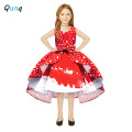 Christmas Girl Dress Digital Print Snowflake Plaid Pattern Kids Party Dresses for Girl Toddler Teen Children Princess Clothing