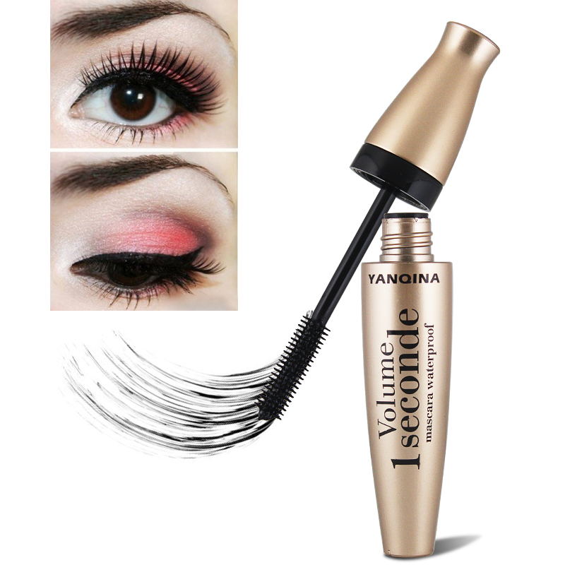 New 4D Black Waterproof Mascara Silk Fiber Quick Dry Extension Eye Lashes Curling Longlasting No Blooming Mascara Cosmetic TSLM2