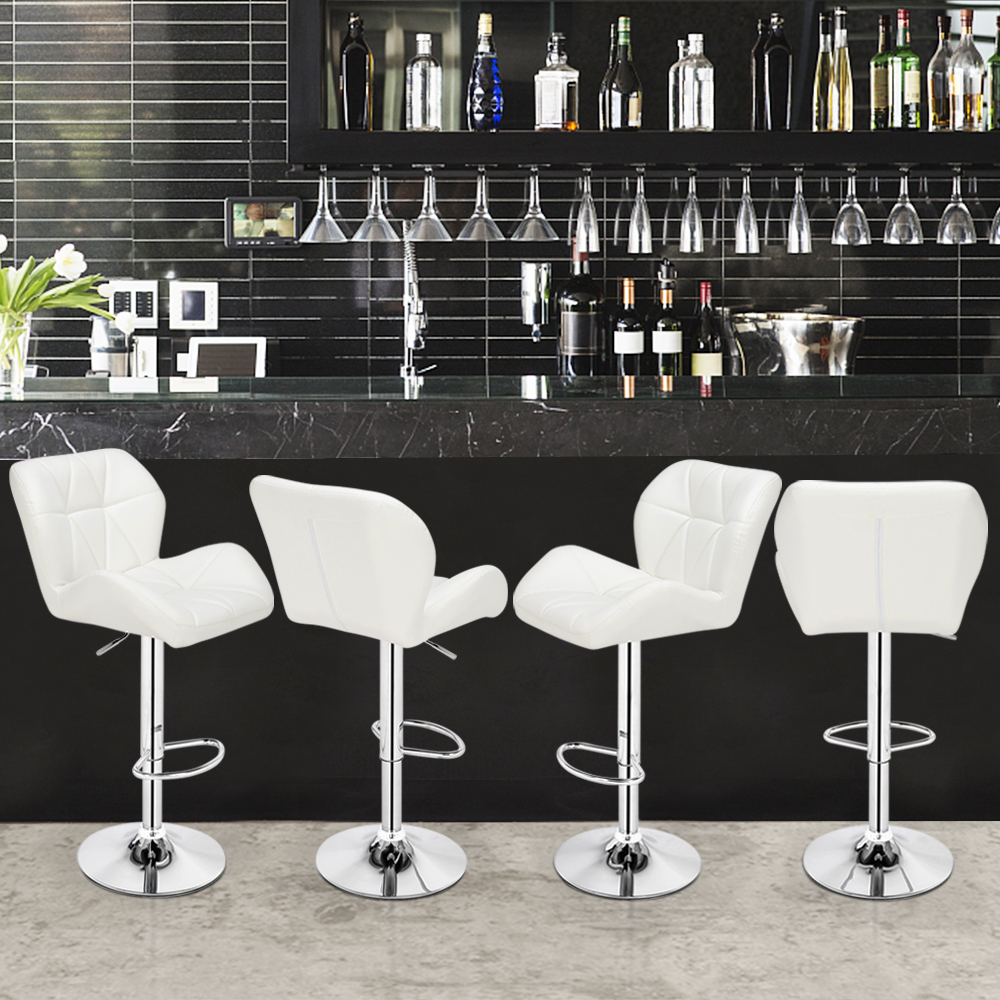 2pcs/set Oblique Checks Bar Stool Modern Bar Stools PU Leather Surface Bar Chairs Comfortable Seat for Restaurants Kitchens